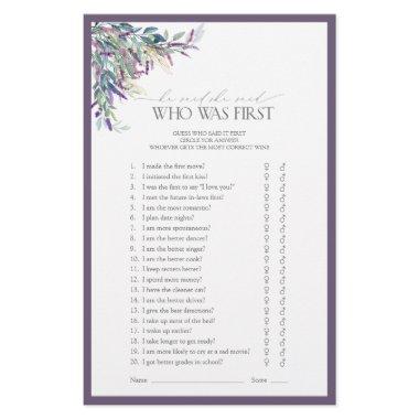 Elegant Lavender Floral  Game