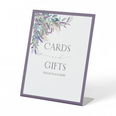 Elegant Lavender Floral Bridal Shower Gift Pedestal Sign