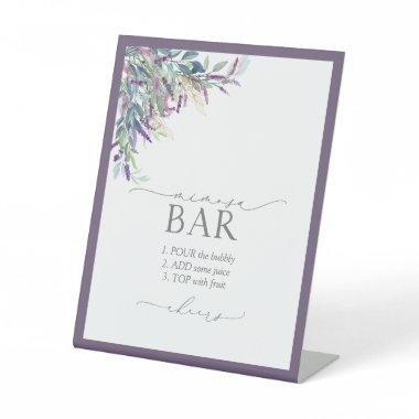 Elegant Lavender Floral Bridal Shower Mimosa Bar Pedestal Sign