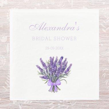 Elegant Lavender Floral Bridal Shower Napkins