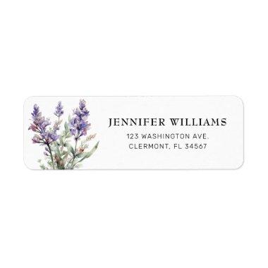 Elegant Lavender Flowers Return Address Labels