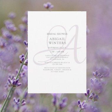 Elegant Lavender Initial