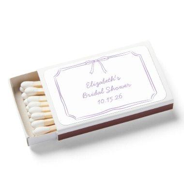 Elegant Lavender Lilac Bow Timeless  Matchboxes