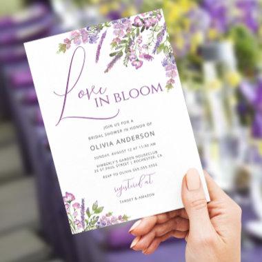 Elegant Lavender Love in Bloom Bridal Shower Invit Invitations