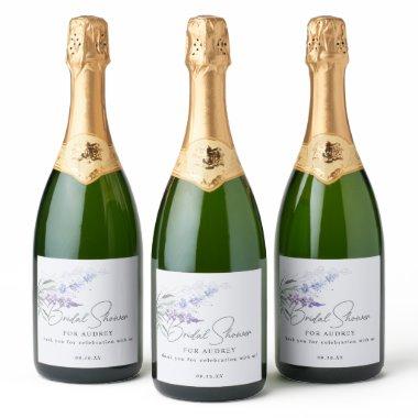 Elegant Lavender Watercolor  Favor Sparkling Wine Label
