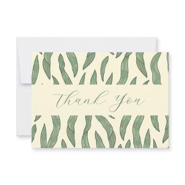 Elegant Leaves Pattern Flat Thank You