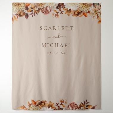 Elegant Leaves Wedding Tapestry