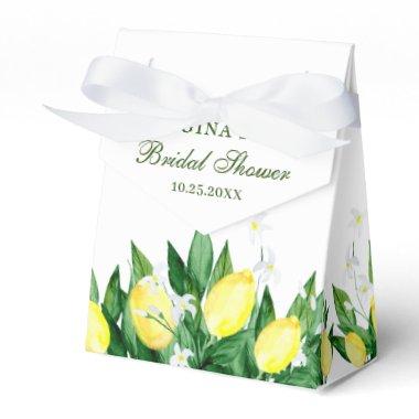Elegant Lemon Blossom Greenery Bridal Shower Favor Boxes