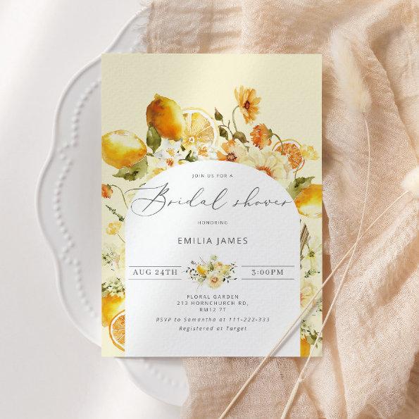 Elegant lemon bridal shower Invitations