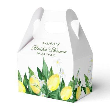 Elegant Lemon Greenery Blossom Bridal Shower Favor Boxes