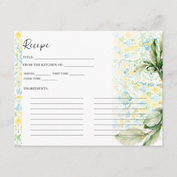 Elegant Lemon Grove | Bridal Shower Recipe Invitations