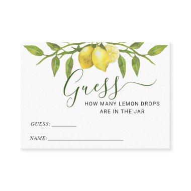 Elegant Lemon Guess How Many Game Invitations