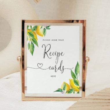 Elegant Lemon leave your recipe Invitations here Poster