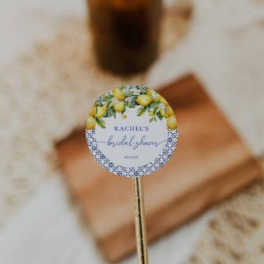 Elegant Lemon Mediterranean  Classic Round Sticker