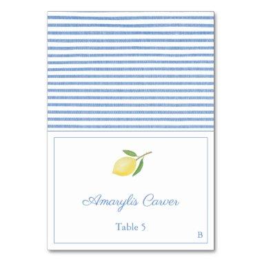 Elegant Lemons Blue Seersucker Stripes Place