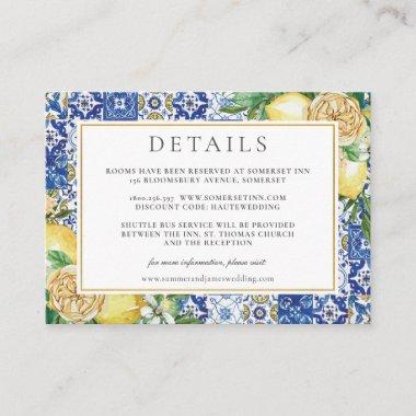 Elegant Lemons Floral Mosaic Wedding Details   Enclosure Invitations