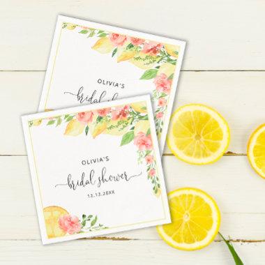 Elegant Lemons Greenery Bridal Shower Napkins