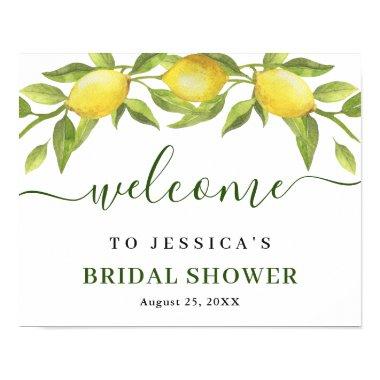 Elegant Lemons Greenery  Welcome Poster