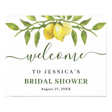 Elegant Lemons Greenery  Welcome Poster