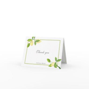Elegant Lemons Personalized Folded Thank You