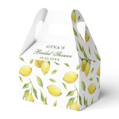 Elegant Lemons Watercolor Greenery BRIDAL SHOWER Favor Boxes