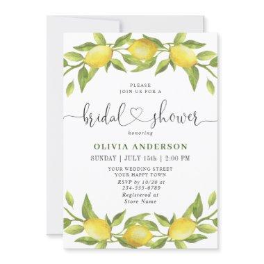 Elegant Lemons Watercolor Greenery