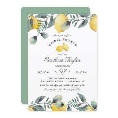 Elegant Lemons Watercolor Greenery