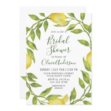 Elegant Lemons Watercolor Greenery