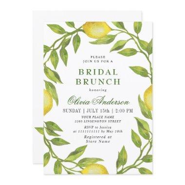Elegant Lemons Watercolor Greenery