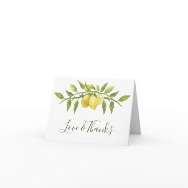 Elegant Lemons Watercolor Greenery Thank You