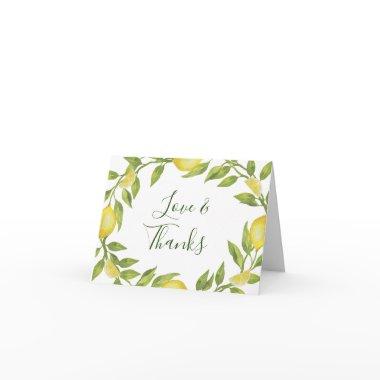 Elegant Lemons Watercolor Greenery Thank You