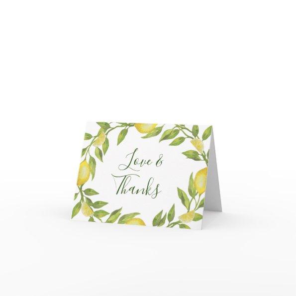 Elegant Lemons Watercolor Greenery Thank You