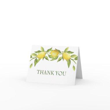 Elegant Lemons Watercolor Greenery Thank You
