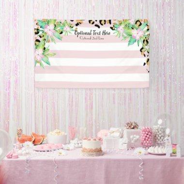 Elegant Leopard Gold and Pink Vinyl Party Backdrop Banner