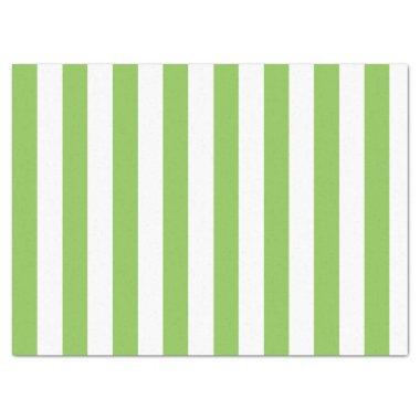 Elegant Light Lime Green White Striped Pattern Tissue Paper