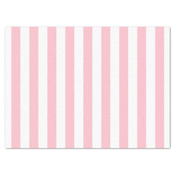 Elegant Light PInk White Striped Pattern Tissue Paper