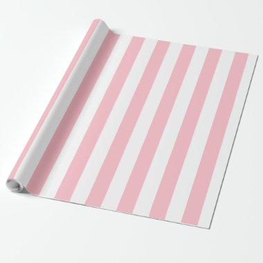 Elegant Light PInk White Striped Pattern Wrapping Paper