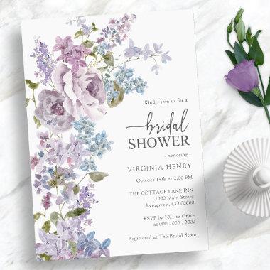 Elegant Lilac Bridal Shower Invitations