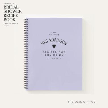 Elegant Lilac  Keepsake Recipe Book