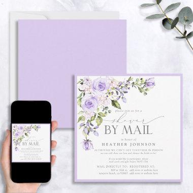Elegant Lilac Lavender Bridal Shower By Mail Invitations