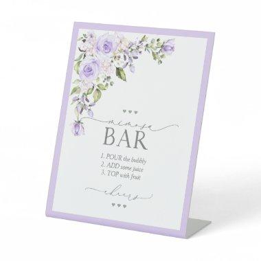 Elegant Lilac Lavender Bridal Shower Mimosa Bar Pedestal Sign