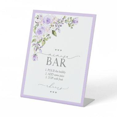 Elegant Lilac Lavender  Mimosa Bar Pedestal Sign