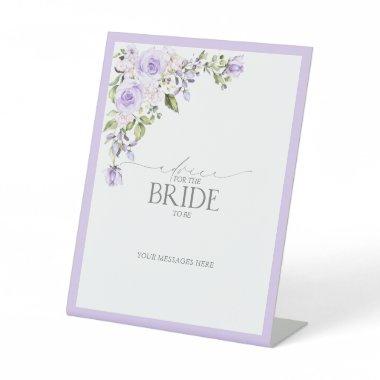 Elegant Lilac Lavender Floral Advice To The Bride Pedestal Sign