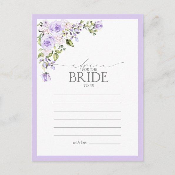 Elegant Lilac Lavender Floral Advice To The Bride PostInvitations