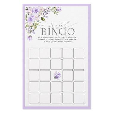 Elegant Lilac Lavender Floral Bridal Bingo Game