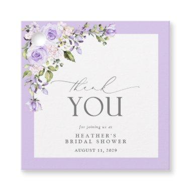 Elegant Lilac Lavender Floral Bridal Shower Favor Tags