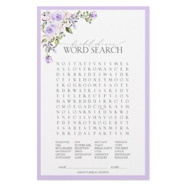 Elegant Lilac Lavender Floral Bridal Shower Game