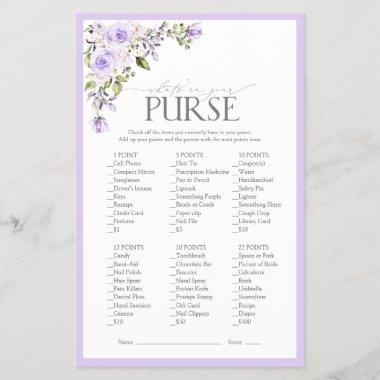 Elegant Lilac Lavender Floral Bridal Shower Game