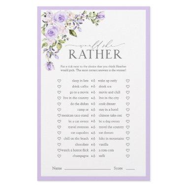 Elegant Lilac Lavender Floral  Game