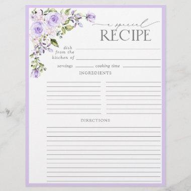 Elegant Lilac Lavender Floral Bridal Shower Recipe
